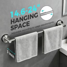 Adjustable Suction Cup Towel Bar for Bathroom Wall,14.6Inch~24 Inch Towel Racks for Bathroom